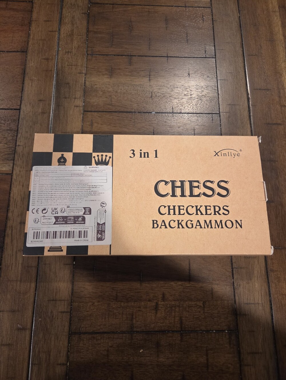 3-in-1 Chess Checkers Backgammon Set - Tan - BRAND NEW